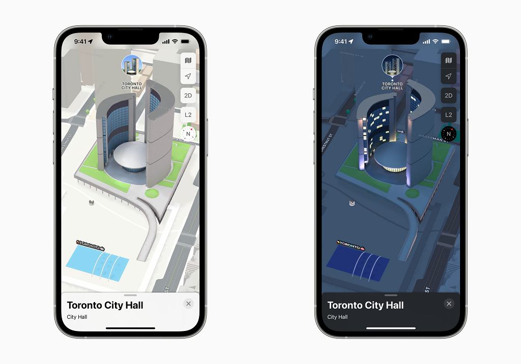 Последние версии Google Maps и Apple Maps. Подробная Прага и красивый Торонто