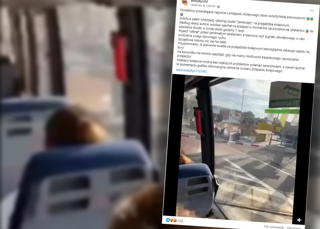 Автобус с детьми застрял между заграждениями. Некоторое время было страшно [ВИДЕО]