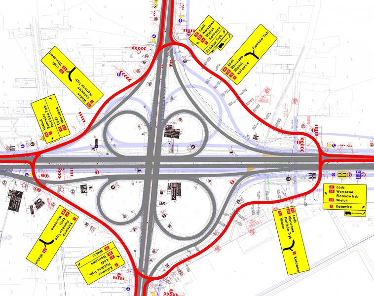 Автомагистраль А1 - развязка Петркув-Трыбунальски-Полудние с сегодняшнего дня закрыта. Водителей ждет странная карусель