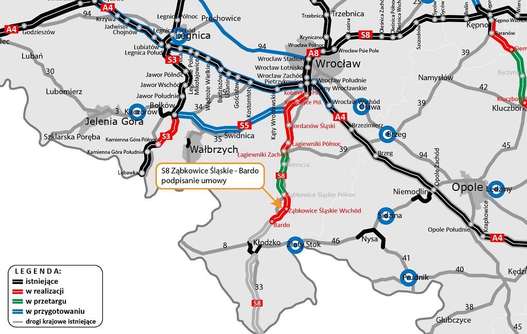 Маршрут S8 будет продлен еще на несколько километров. На этот раз речь пойдет о Нижней Силезии.