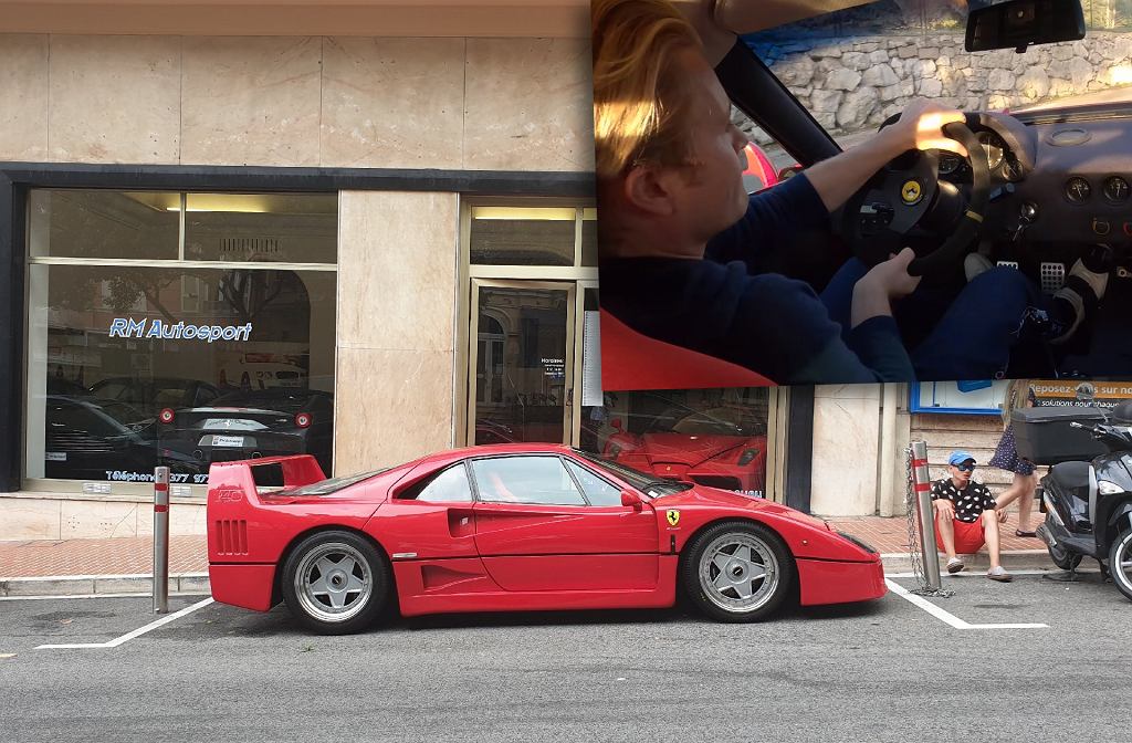 Нико Росберг за рулем Ferrari F40 своего соседа. Вначале он чуть не врезался в стену [ВИДЕО]