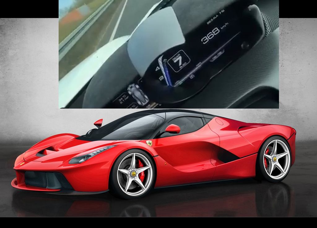 Ferrari LaFerrari ехала по дороге общего пользования со скоростью 372 км/ч. Видео он опубликовал в Instagram.