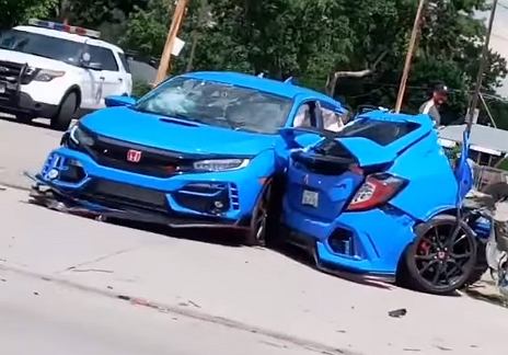 Civic Type R разрезан пополам. К счастью, все выжили [ВИДЕО]