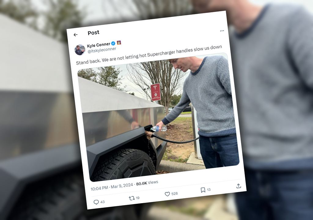 Водителям Tesla скучно жить? Они льют воду на вилки зарядного устройства