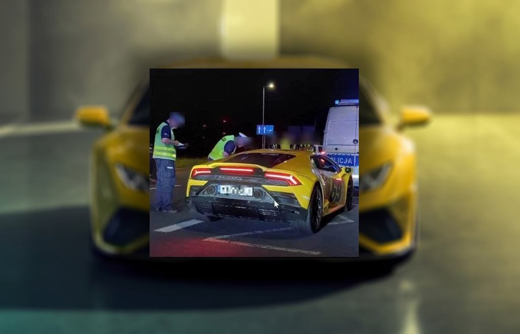 Это должно было быть позитивно. Ютубер на Lamborghini получил штраф в размере 5000 злотых. злотый