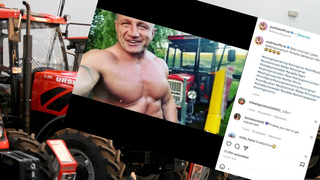 Мариуш Пудзяновский демонстрирует свой красный Porsche. «Большая мощность... 30 лошадей»