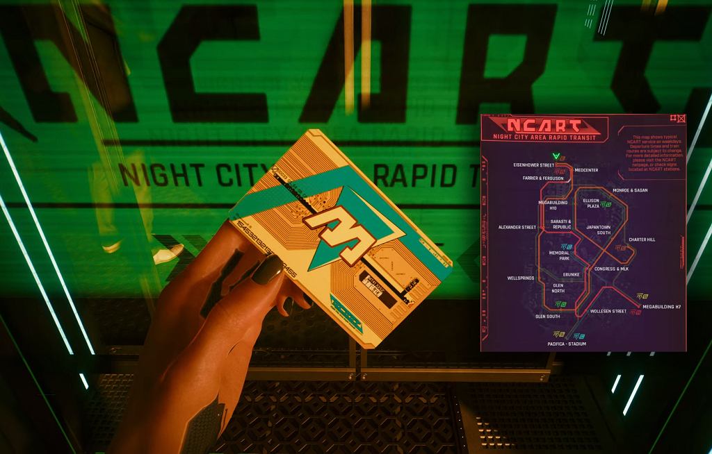 Я ехал на метро в Cyberpunk 2077. В Ночном городе гораздо больше линий, чем в Варшаве.