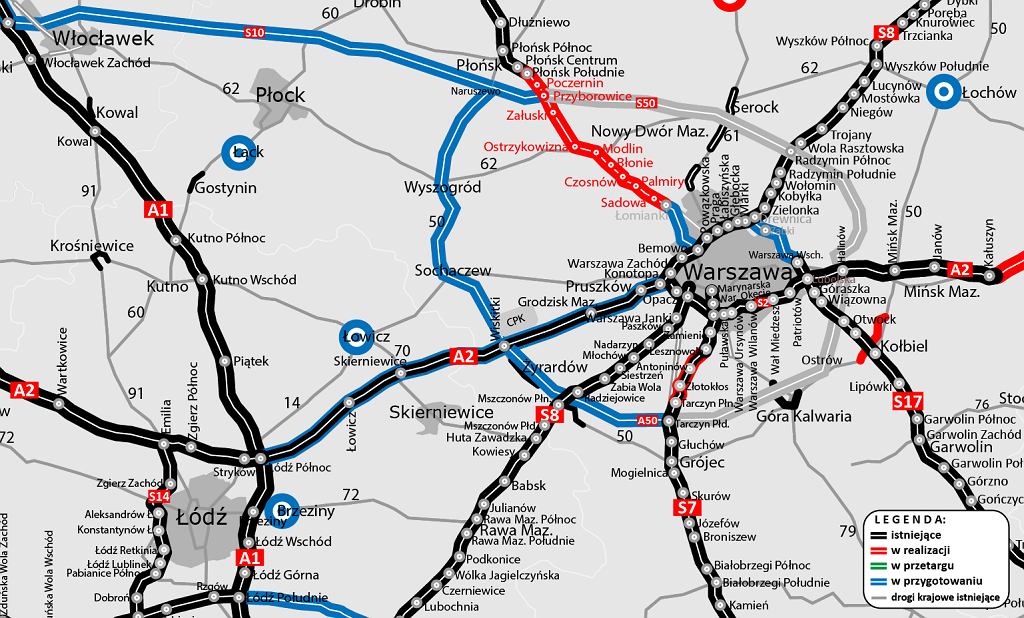GDDKiA раскрывает планы объезда Варшавской агломерации [MAP]