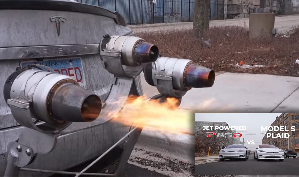 Реактивная Tesla Model S, от которой закладывает уши. Это быстрее, чем новая версия Plaid? [ВИДЕО]