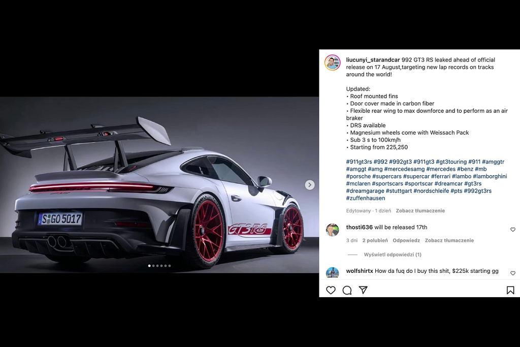 Porsche 911 GT3 RS 2023 года дебютирует через мгновение. Появились первые фотографии