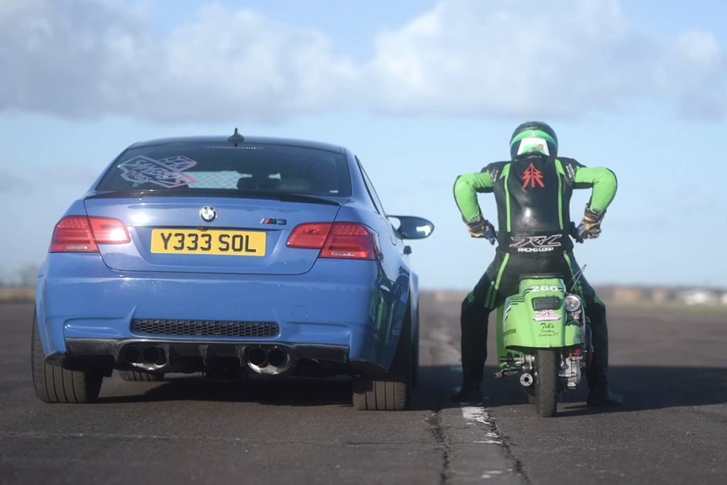 Гонка: BMW M3 против Vespa. Результат не так очевиден