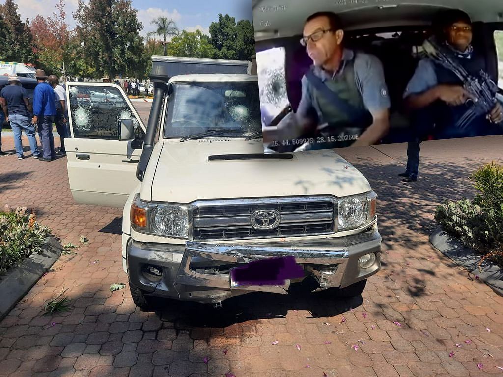 Нападение на охранников в Претории. Их спасла хладнокровность водителя и... Land Cruiser [ВИДЕО]