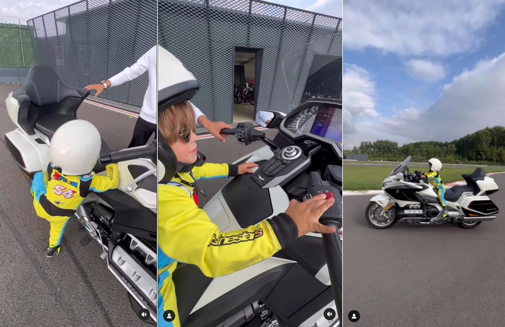 Ему три года, и он водит Honda Gold Wing. Он не обычный ребенок [ВИДЕО]