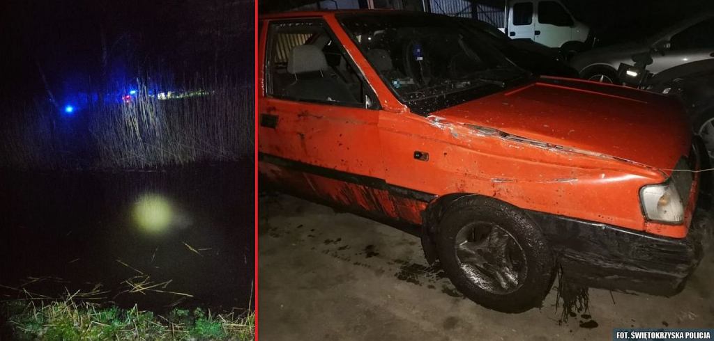 Побег в старом Полонезе. Конец погони в пруду