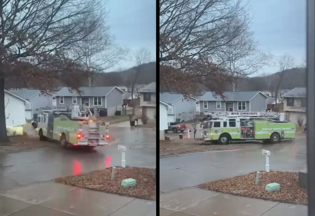 30-тонная пожарная машина совершила беспомощный пируэт. «Никто не настолько силен, чтобы выдержать стакан» [ВИДЕО]
