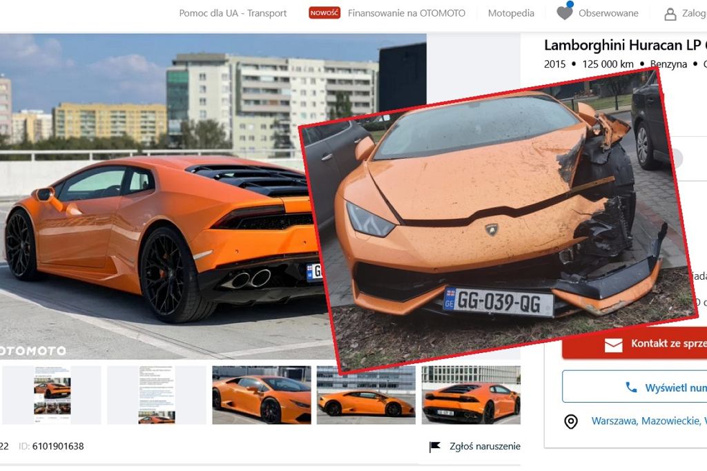 Помните разбившийся Lamborghini из Варшавы? Кто-то отремонтировал его и выставил на продажу.